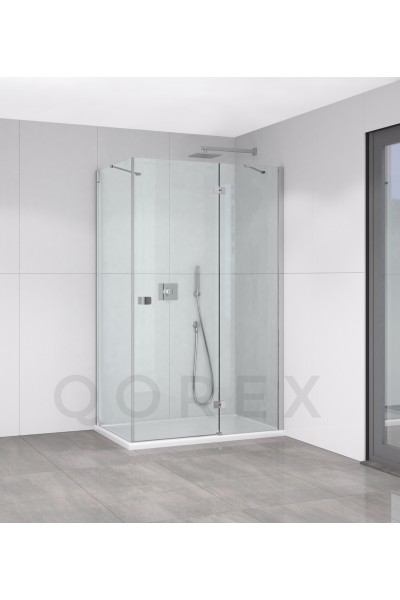 CROSSWATER - GÜMÜŞ - 1 SABİT 1 CAMDAN AÇILIR 1 YAN SABİT DİKDÖRTGEN- ŞEFFAF CAM ( Q-CROSSWATER-G-1S1A1P-OCD-Ş)