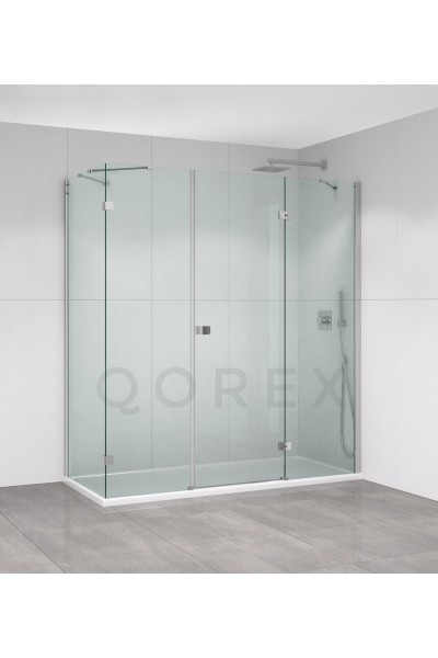 CROSSWATER - GÜMÜŞ - 2 SABİT 1 CAMDAN AÇILIR 1 YAN SABİT DİKDÖRTGEN- ŞEFFAF CAM ( Z-BELLROSS-G-2S1A1P-OCD-Ş )