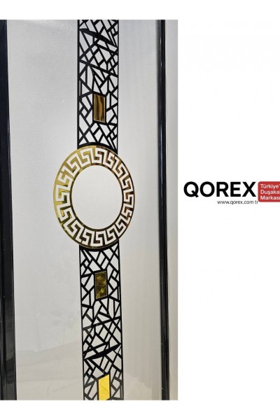 QOREX - SİYAH - SOLİD KIRILMAZ PLEKSİ DUŞAKABIN YÜKSEKLİK 180 