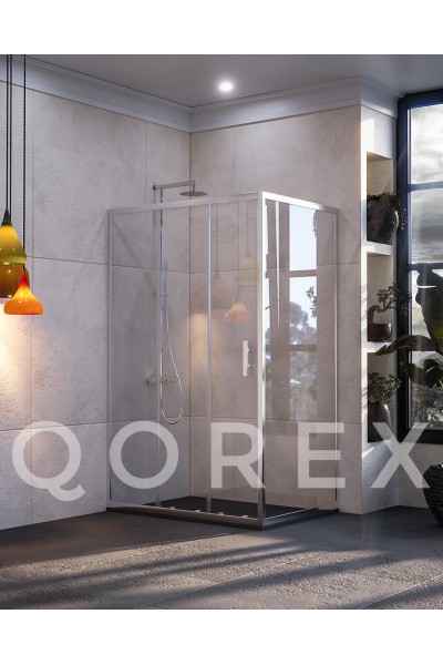 ORİS GÜMÜŞ - 1 SABİT 2 KAYAR 1 YAN PANEL DİKDÖRTGEN - ŞEFFAF CAM 