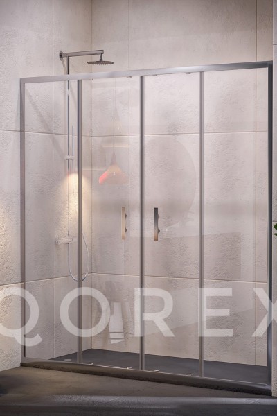 QOREX - GÜMÜŞ - 2 SABİT 2 KAYAR DÜZ - ŞEFFAF CAM