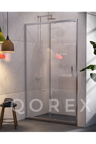 QOREX - ZHENİT SERİSİ - GÜMÜŞ - 1 SABİT 1 KAYAR DÜZ - ŞEFFAF CAM