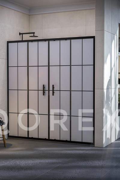 ORİS SİYAH - 2 SABİT 2 KAYAR DÜZ - KAROLAJ KUMLAMA CAM ( Q-ORİS-S-1S1K-BK )