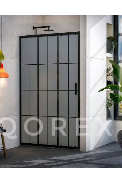 ORİS SİYAH - 1 SABİT 2 KAYAR DÜZ - KAROLAJ KUMLAMA CAM ( Q-ORİS-S-1S2K-BK )