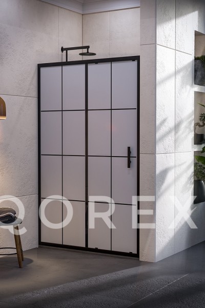 ORİS SİYAH - 1 SABİT 1 KAYAR DÜZ - KAROLAJ KUMLAMA CAM ( Q-ORİS-S-1S1K-BK )