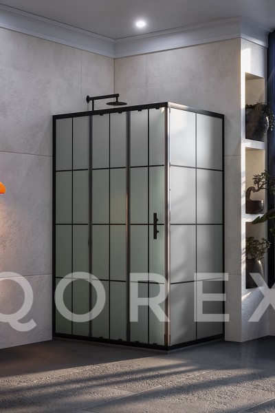 ORİS SİYAH - 1 SABİT 2 KAYAR 1 DİKDÖRTGEN - KAROLAJ KUMLAMA CAM ( Q-ORİS-S-1S2K-DİK-BK )