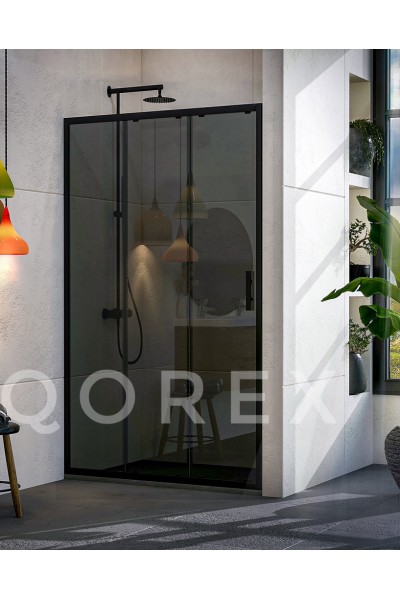 ORİS SİYAH - 1 SABİT 2 KAYAR DÜZ - FÜME CAM ( Q-ORİS-S-1S1K-F )