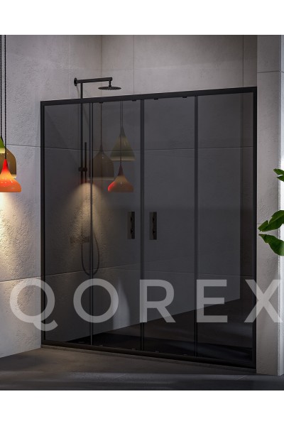 ORİS SİYAH - 2 SABİT 2 KAYAR DÜZ - FÜME CAM ( Q-ORİS-S-2S2K-D-F )