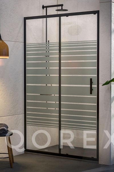 ORİS SİYAH - 1 SABİT 1 KAYAR DÜZ - KUMLAMA CAM ( Q-ORİS-S-1S1K-K )