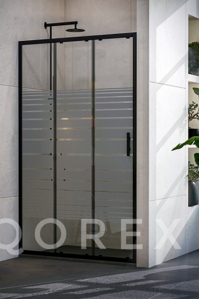 ORİS SİYAH - 1 SABİT 2 KAYAR DÜZ - KUMLAMA CAM ( Q-ORİS-S-1S2K-K )