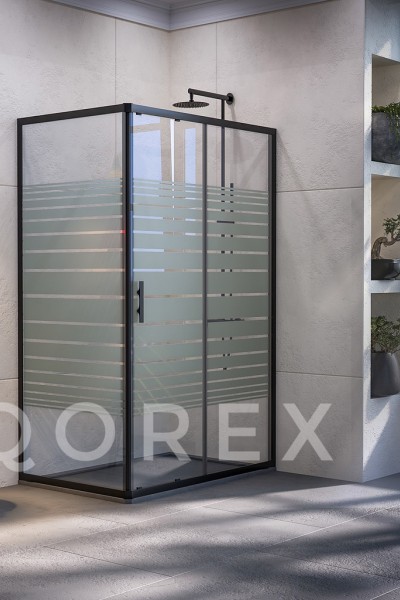 ORİS SİYAH - 2 SABİT 1 KAYAR DİKDÖRTGEN KAYAR - KUMLAMA CAM ( Q-ORİS-S-2S1K+DİK-K )