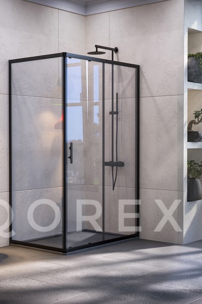 ORİS SİYAH - 2 SABİT 1 KAYAR DİKDÖRTGEN KAYAR - ŞEFFAF CAM