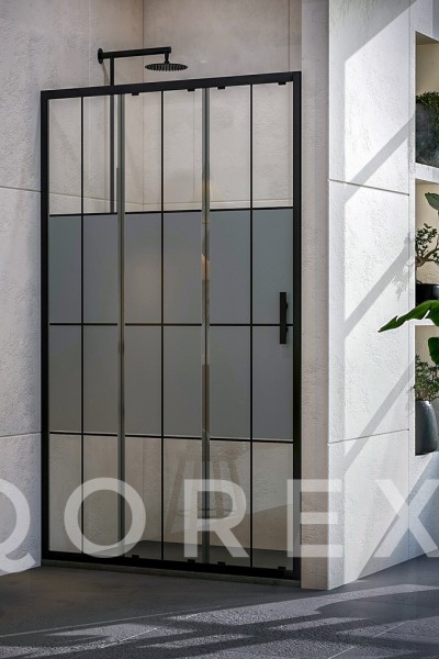 ORİS SİYAH - 1 SABİT 2 KAYAR DÜZ - KAROLAJ YARI KUMLAMA CAM ( Q-ORİS-S-1S2K-BYK )