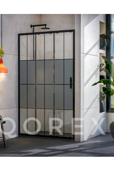 ORİS SİYAH - 1 SABİT 2 KAYAR DÜZ - KAROLAJ YARI KUMLAMA CAM ( Q-ORİS-S-1S2K-BYK )