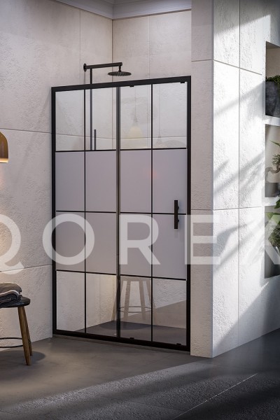 ORİS SİYAH - 1 SABİT 1 KAYAR DÜZ - KAROLAJ YARI KUMLAMA CAM ( Q-ORİS-S-1S1K-BYK )