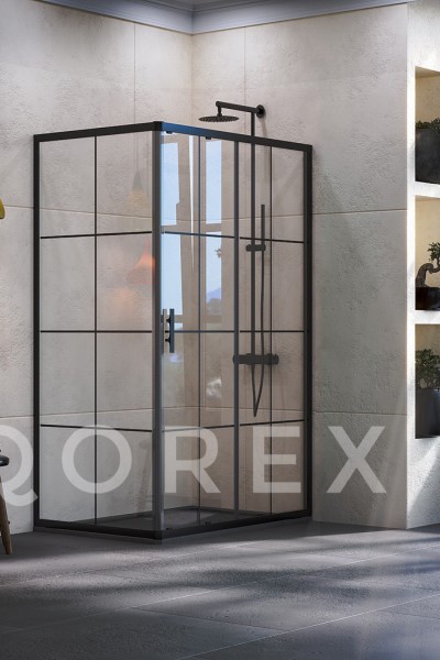 ORİS SİYAH - 2 SABİT 1 KAYAR DİKDÖRTGEN KAYAR - KAROLAJ CAM ( Q-ORİS-S-2S1K+DİK-B )