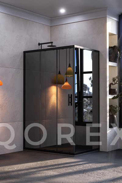 ORİS SİYAH - 1 SABİT 2 KAYAR 1 DİKDÖRTGEN - REFLEKTE CAM ( Q-ORİS-S-1S2K-DİK-R )