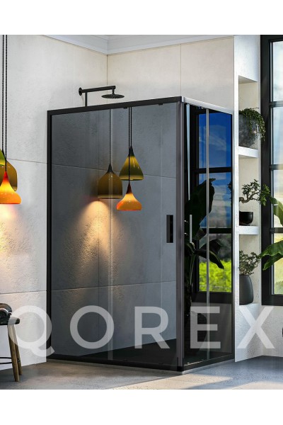 ORİS SİYAH - 2 SABİT 2 KAYAR KÖŞE DİKDÖRTGEN - REFLEKTE CAM ( Q-ORİS-G-2S2K-DİK-R )