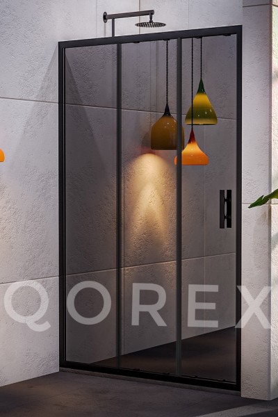 ORİS SİYAH - 1 SABİT 2 KAYAR DÜZ - REFLEKTE CAM ( Q-ORİS-S-1S1K-R )