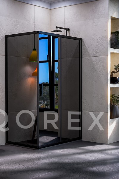 ORİS SİYAH - 2 SABİT 1 KAYAR DİKDÖRTGEN KAYAR - REFLEKTE CAM ( Q-ORİS-S-2S1K+DİK-R )