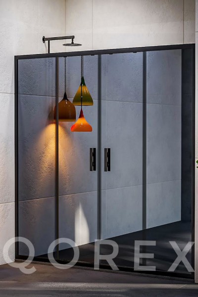 ORİS SİYAH - 2 SABİT 2 KAYAR DÜZ - REFLEKTE CAM ( Q-ORİS-S-2S2K-D-R )