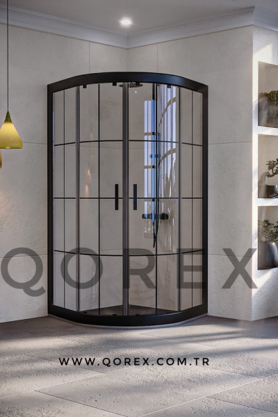 RUBİN SİYAH - 2 SABİT 2 KAYAR OVAL - KAROLAJ CAM ( Q-RBN-S-2S2K-O-B )