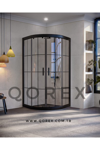 RUBİN SİYAH - 2 SABİT 2 KAYAR OVAL - KAROLAJ CAM ( Q-RBN-S-2S2K-O-B )