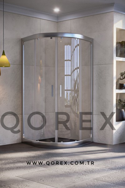 RUBİN GÜMÜŞ - 2 SABİT 2 KAYAR OVAL - ŞEFFAF CAM ( Q-RBN-G-2S2K-O-Ş )