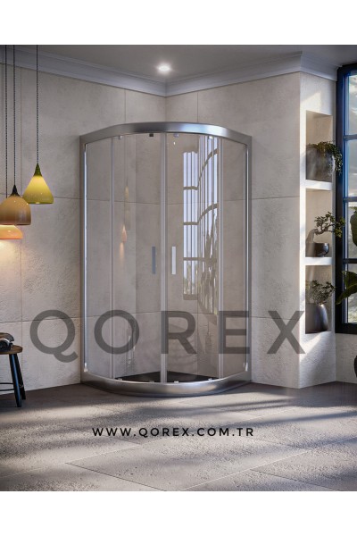 RUBİN GÜMÜŞ - 2 SABİT 2 KAYAR OVAL - ŞEFFAF CAM ( Q-RBN-G-2S2K-O-Ş )