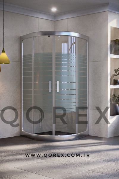 RUBİN GÜMÜŞ - 2 SABİT 2 KAYAR OVAL - KUMLAMA CAM ( Q-ORİS-G-2S2K-O-K )