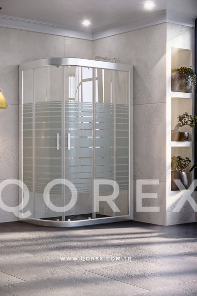 RUBİN GÜMÜŞ - 2 SABİT 2 KAYAR OVAL - KUMLAMA CAM ( Q-RBN-G-2S2K-AO-K )