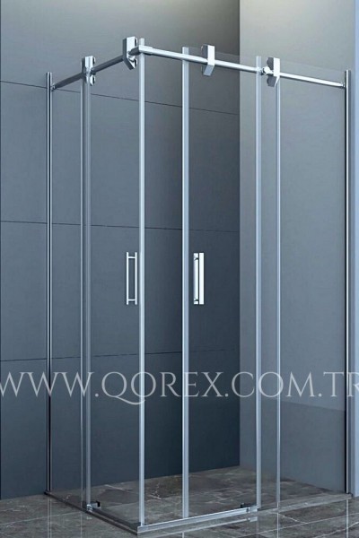 PROLÜKS KÖŞE 2 SABİT 2 SÜRGÜLÜ 8 MM CAM ŞEFFAF YÜKSEKLİK 200 CM 