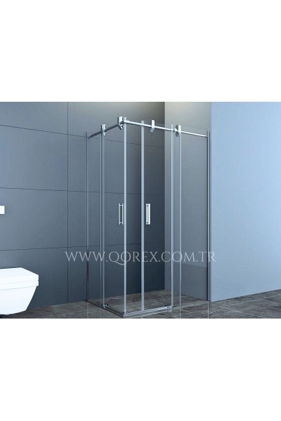 PROLÜKS KÖŞE 2 SABİT 2 SÜRGÜLÜ 8 MM CAM ŞEFFAF YÜKSEKLİK 200 CM 