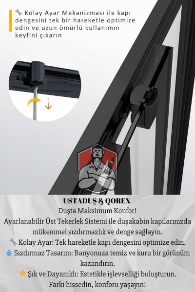 Qorex - LAMİNE FİLM KORUYUCU - Füme Nervürlü 6MM Camlı Duşakabin - Türkiye’de İlk!  ( DAĞILMAZ )